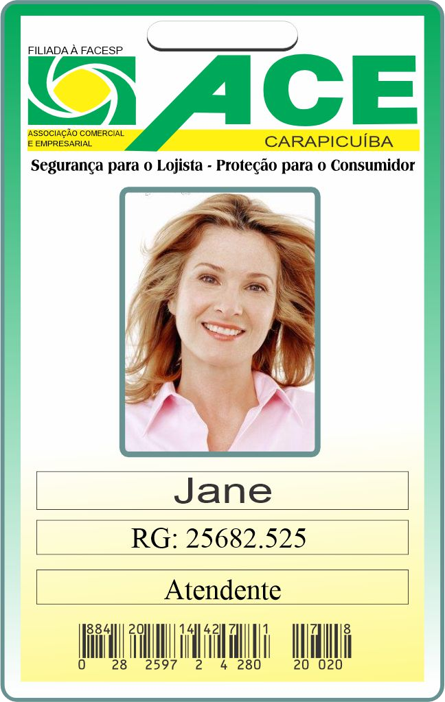 Cartão plastico